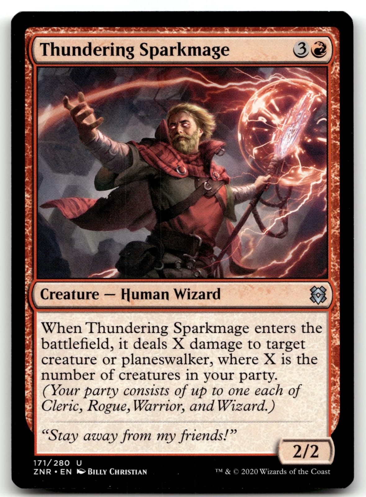 Thundering Sparkmage 171 Uncommon Zendikar Rising Magic: The Gathering Near Mint