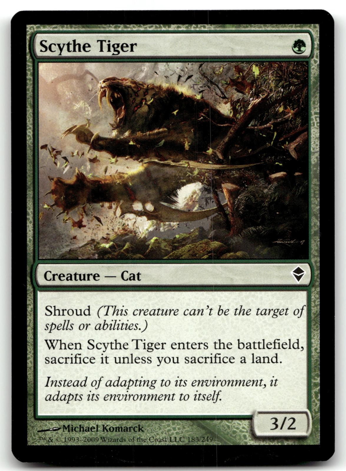 Scythe Tiger 183 Common Zendikar Magic: The Gathering Near Mint