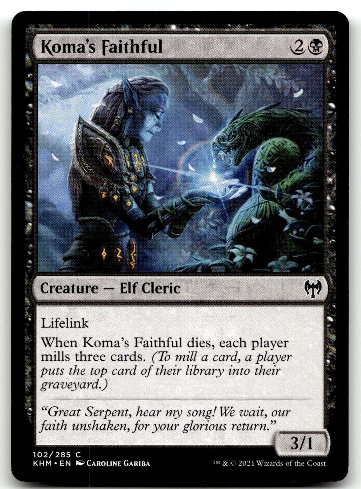 Koma's Faithful 102 Common Kaldheim Magic: The Gathering Near Mint