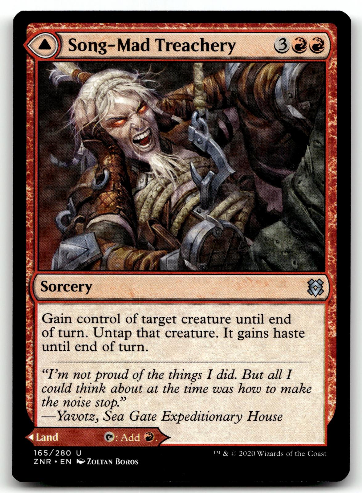 Song-Mad Treachery 165 Uncommon Zendikar Rising Magic: The Gathering Near Mint