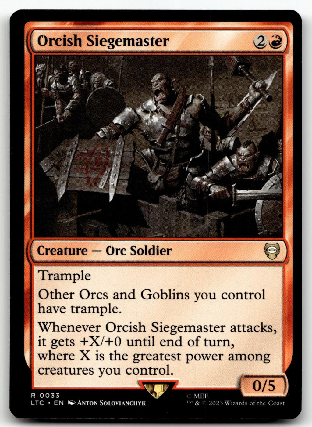 Orcish Siegemaster 33 Commander: The Lord of the Rings: Tales of Middle-earth 