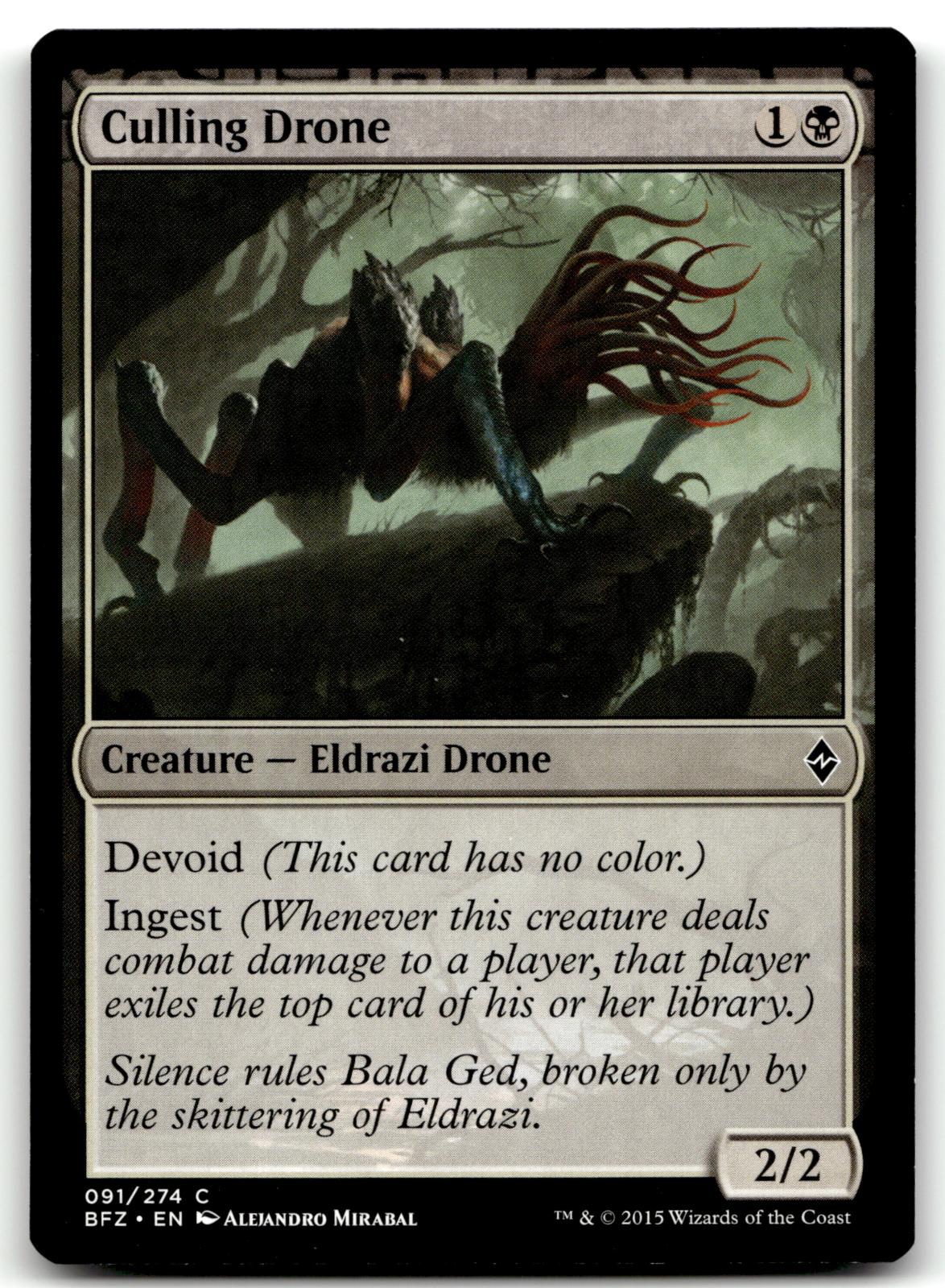 Culling Drone 91 Common Battle for Zendikar Magic: The Gathering Near Mint
