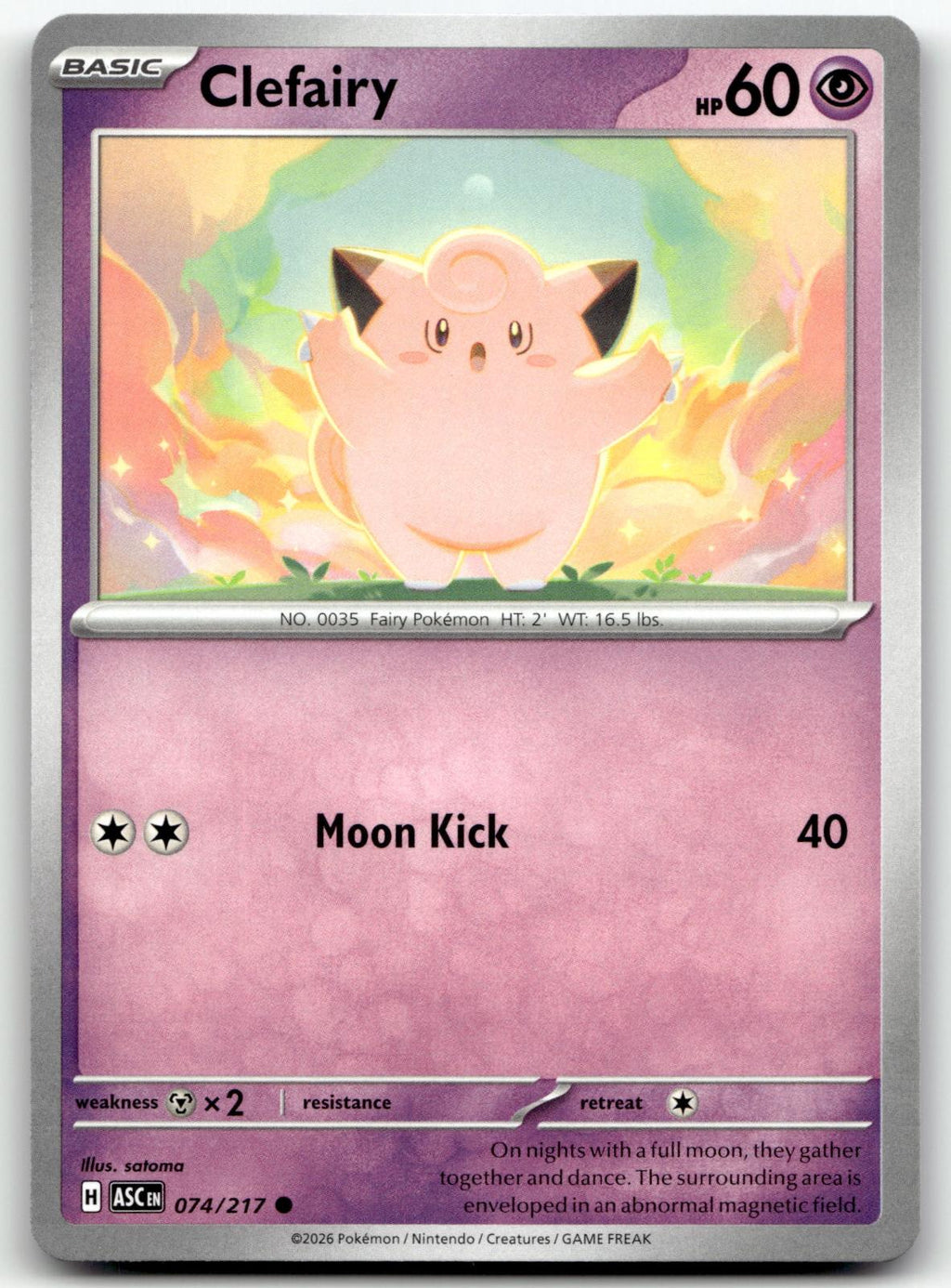 Clefairy 074/217 Common Ascended Heroes Pokemon Near Mint