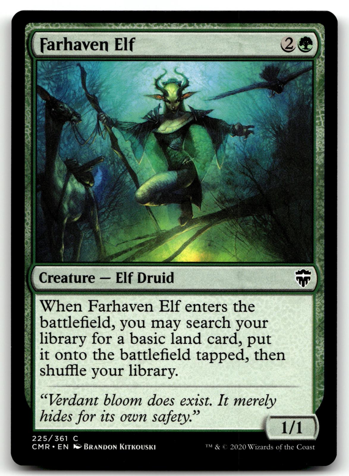 Farhaven Elf 225 Common Commander Legends Magic: The Gathering Near Mint