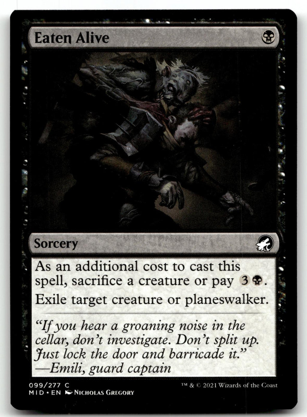 Eaten Alive 99 Common Innistrad: Midnight Hunt Magic: The Gathering Near Mint