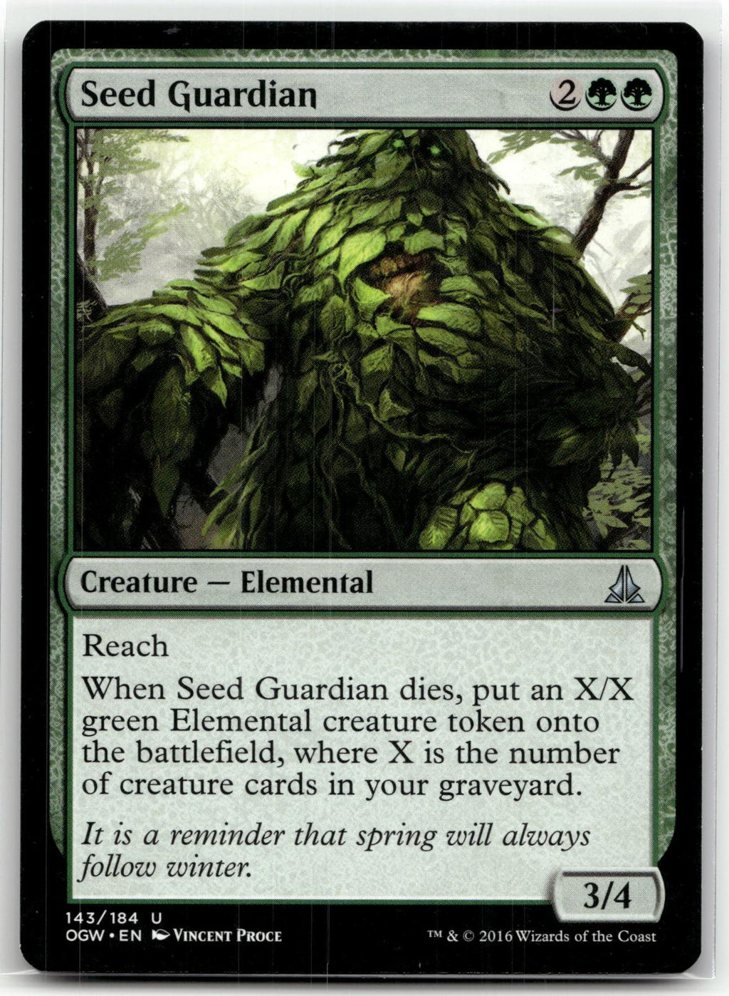 Seed Guardian 143 Uncommon Oath of the Gatewatch Magic: The Gathering Near Mint