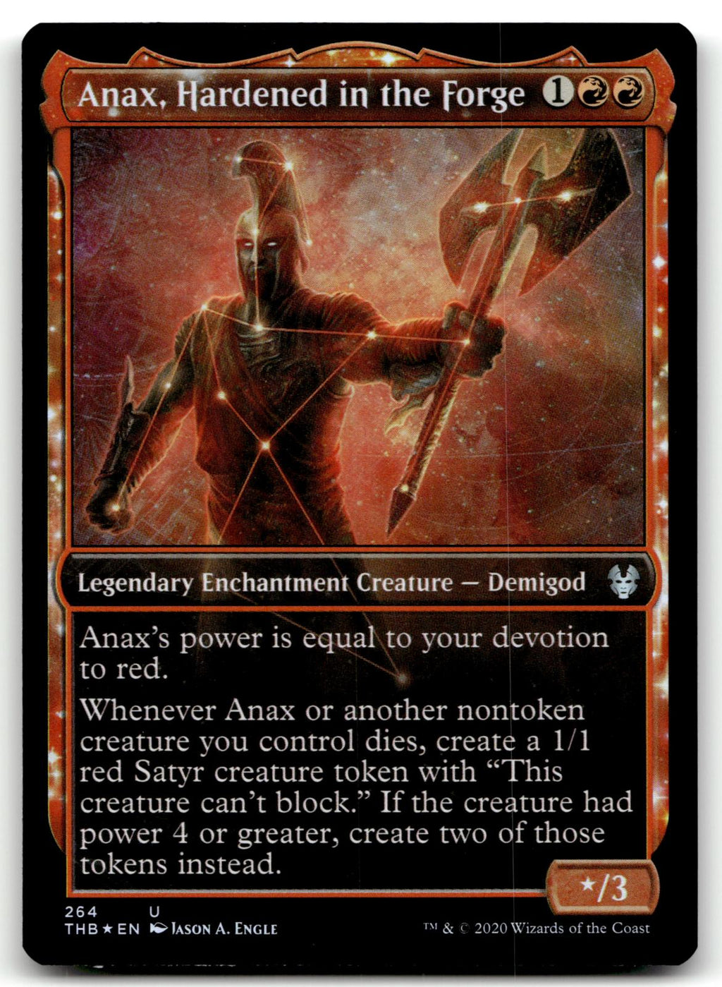 Anax, Hardened in the Forge (Showcase) 264 Theros Beyond Death Magic: The Gathering Foil NM