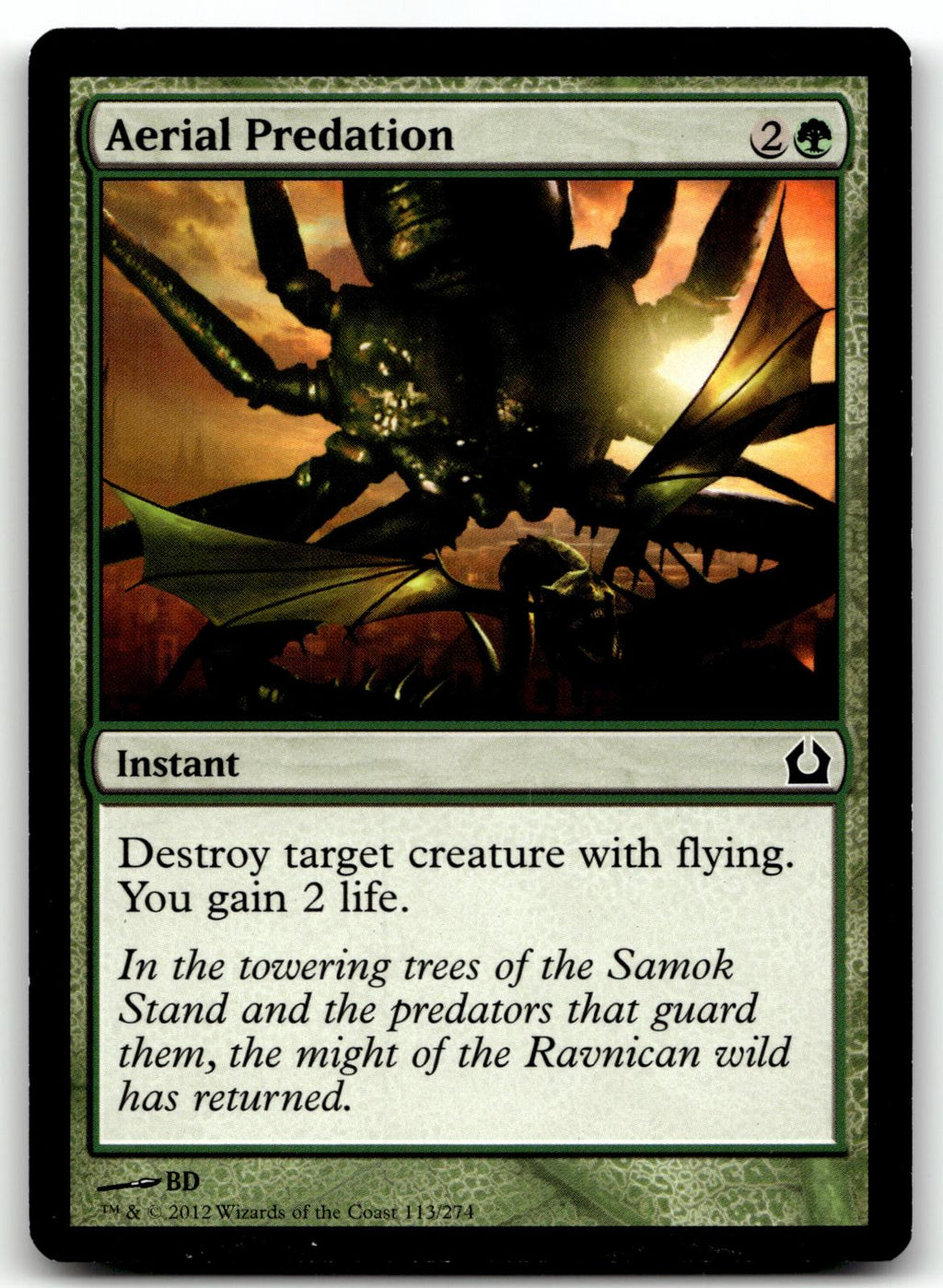 Aerial Predation 113 Common Return to Ravnica Magic: The Gathering Near Mint
