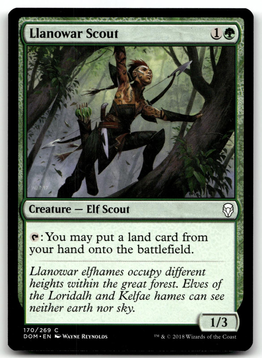 Llanowar Scout 170 Common Dominaria Magic: The Gathering Near Mint