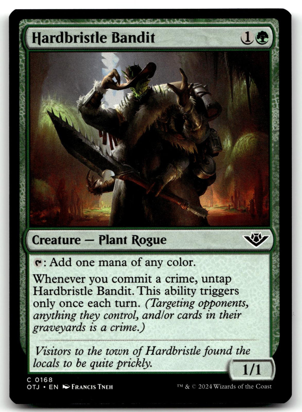 Hardbristle Bandit 168 Outlaws of Thunder Junction Magic: The Gathering NM