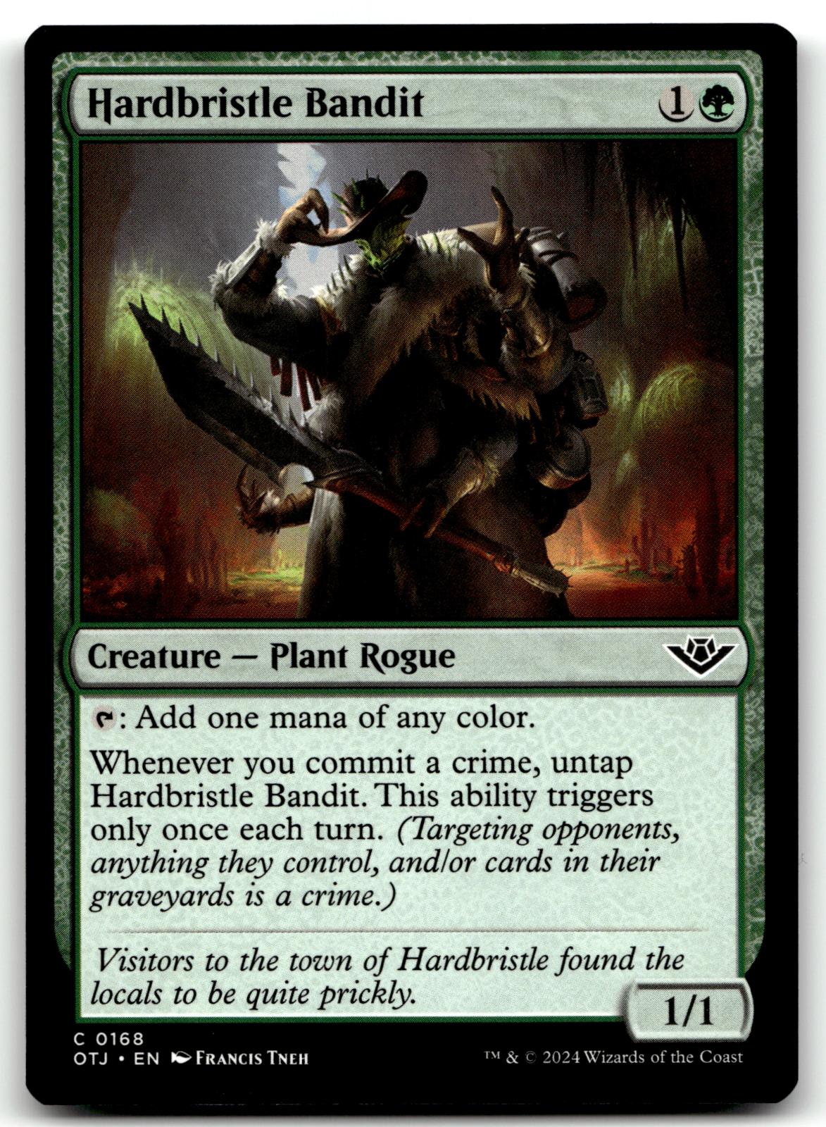 Hardbristle Bandit 168 Outlaws of Thunder Junction Magic: The Gathering NM