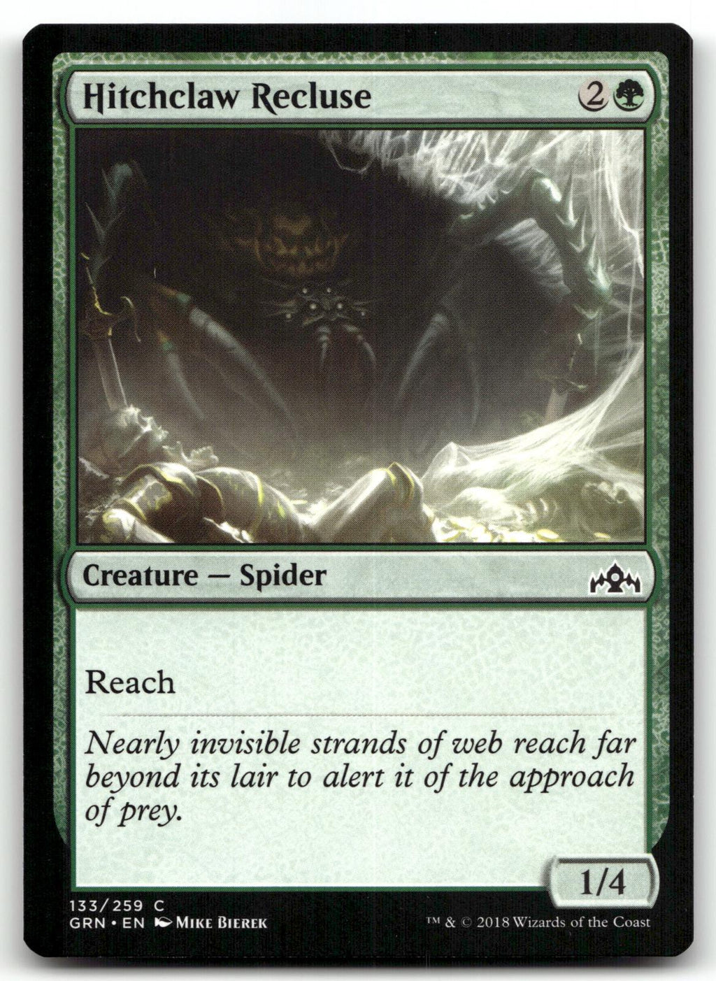 Hitchclaw Recluse 133 Common Guilds of Ravnica Magic: The Gathering Near Mint