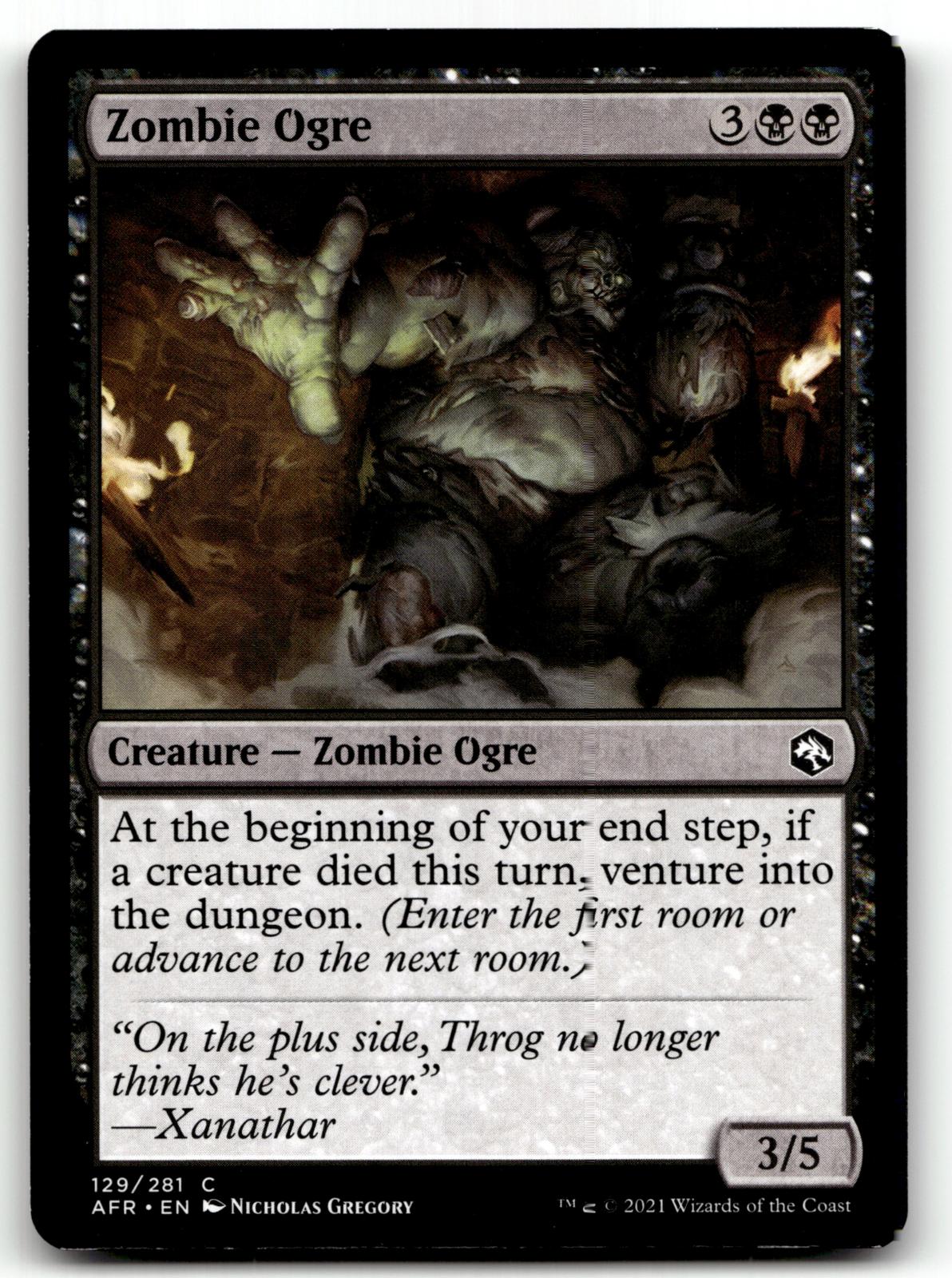 Zombie Ogre 129 Adventures in the Forgotten Realms Magic: The Gathering NM