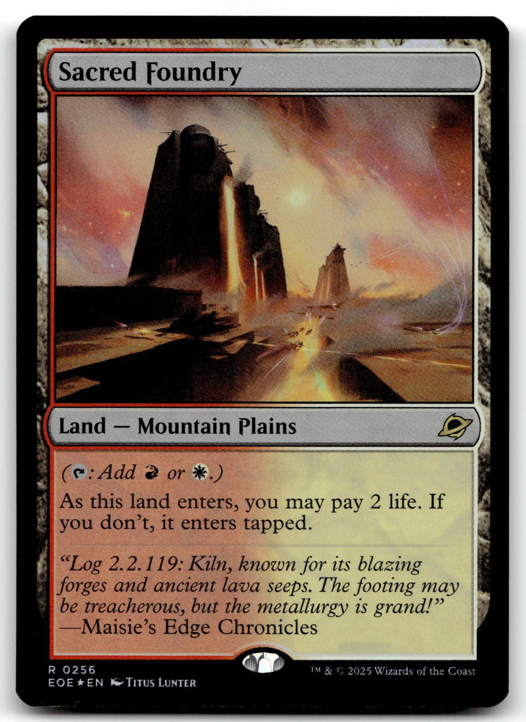 Sacred Foundry 256 Rare Edge of Eternities Magic: The Gathering Near Mint
