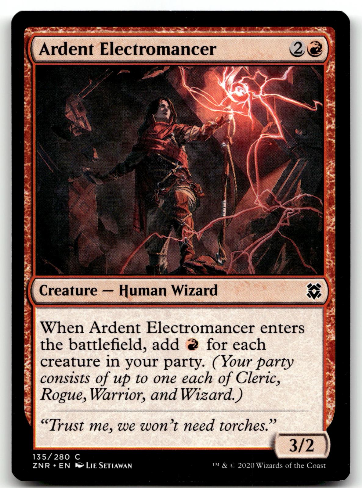 Ardent Electromancer 135 Common Zendikar Rising Magic: The Gathering Near Mint