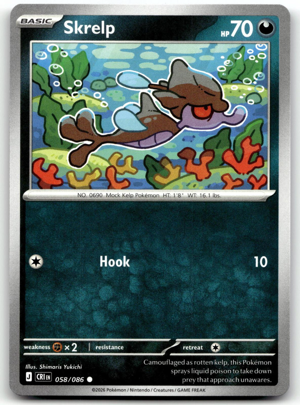 Skrelp 058/086 Common Chaos Rising Pokemon Near Mint