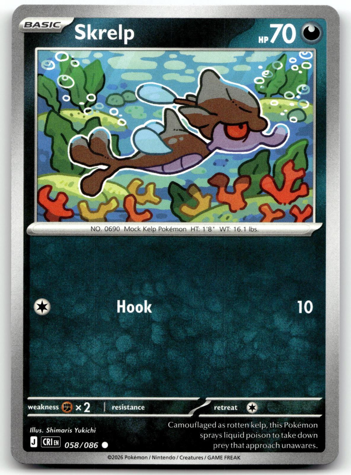Skrelp 058/086 Common Chaos Rising Pokemon Near Mint