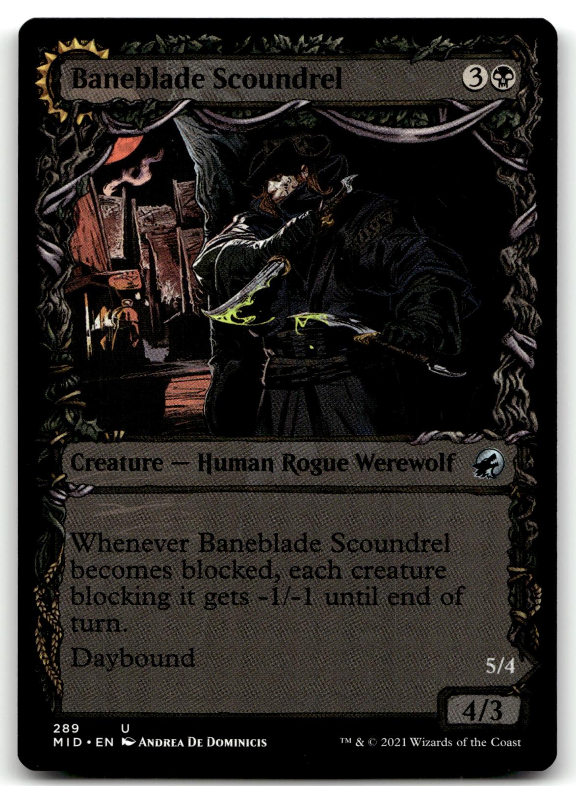 Baneblade Scoundrel (Showcase) 289 Innistrad: Midnight Hunt Magic: The Gathering NM