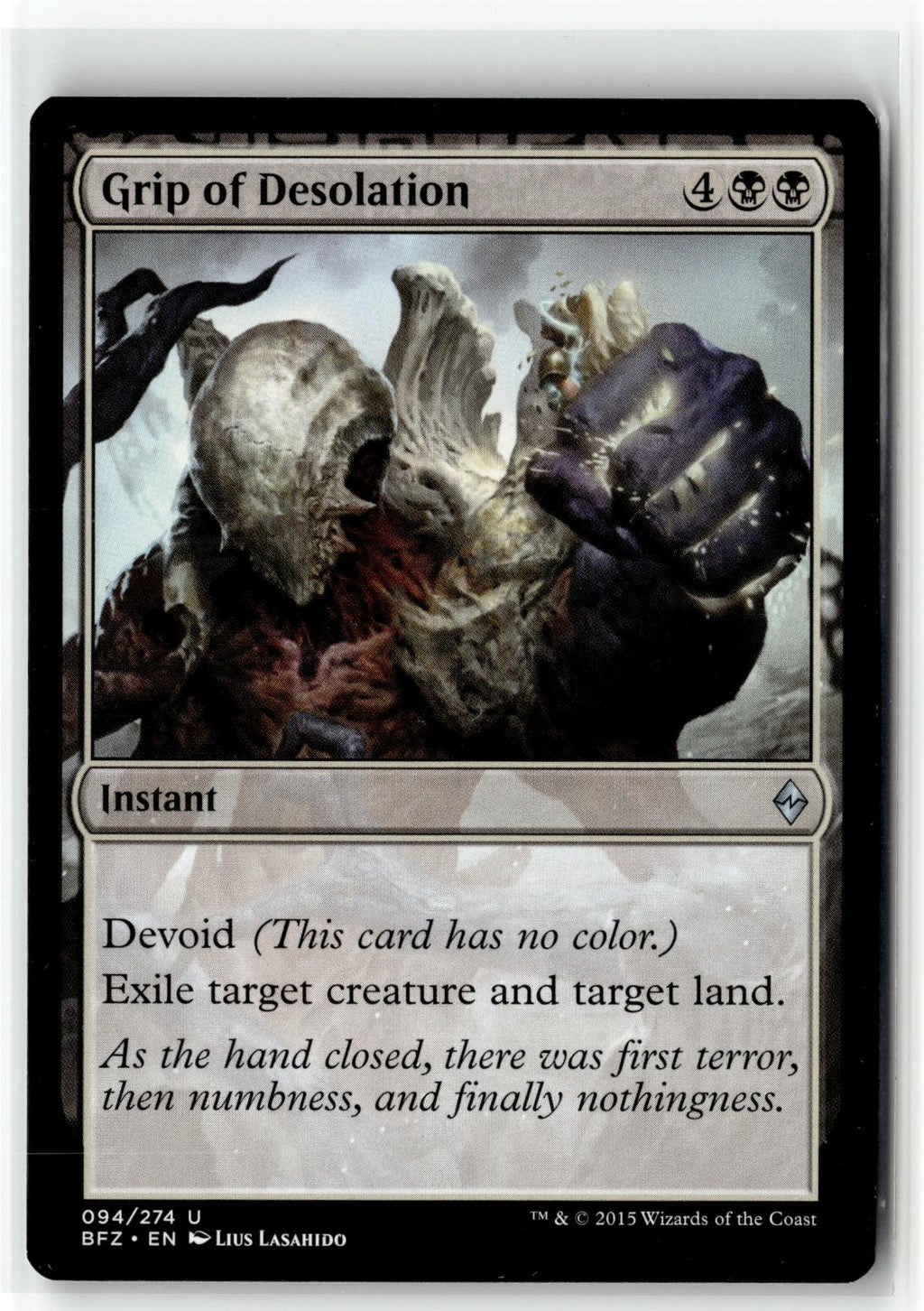 Grip of Desolation 94 Uncommon Battle for Zendikar Magic: The Gathering NM