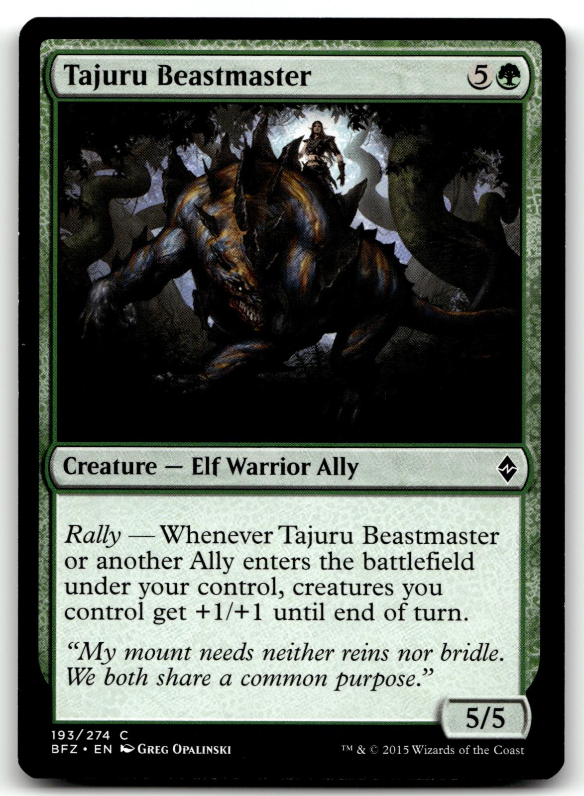 Tajuru Beastmaster 193 Common Battle for Zendikar Magic: The Gathering Near Mint