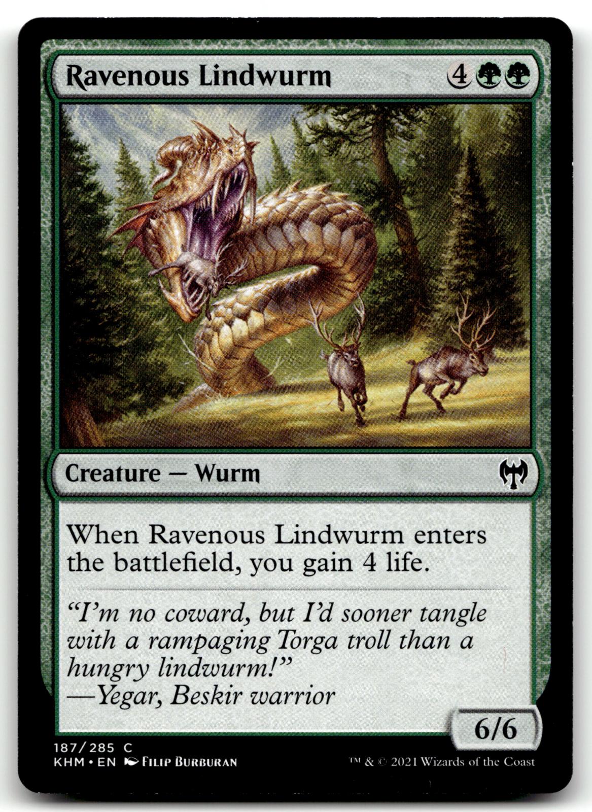 Ravenous Lindwurm 187 Common Kaldheim Magic: The Gathering Near Mint