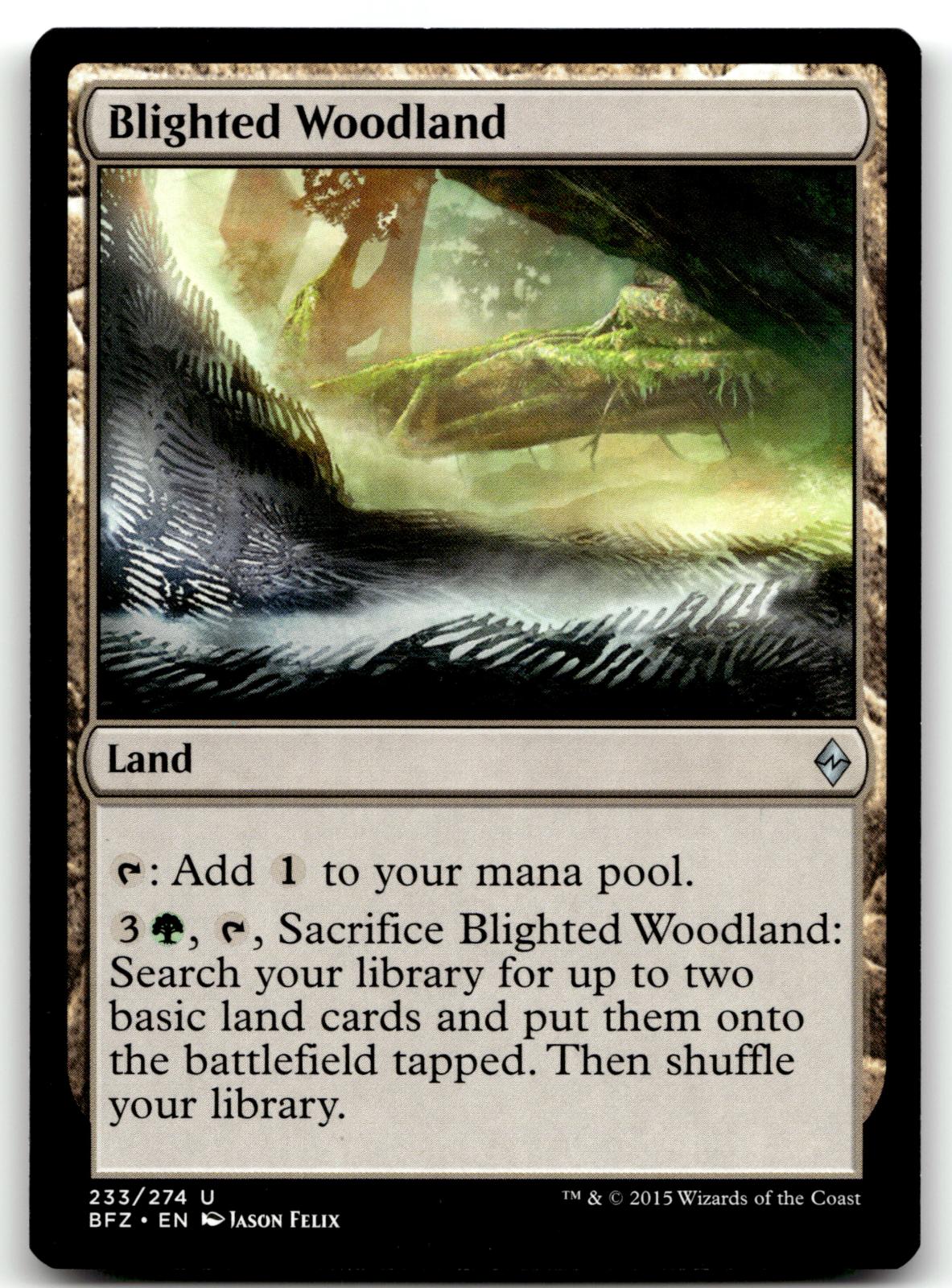 Blighted Woodland 233 Uncommon Battle for Zendikar Magic: The Gathering NM
