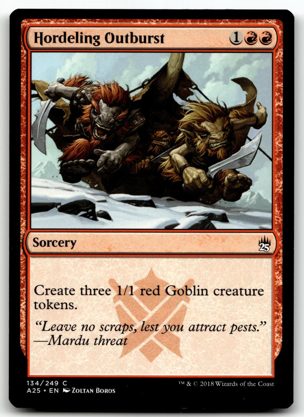 Hordeling Outburst 134 Common Masters 25 Magic: The Gathering Near Mint