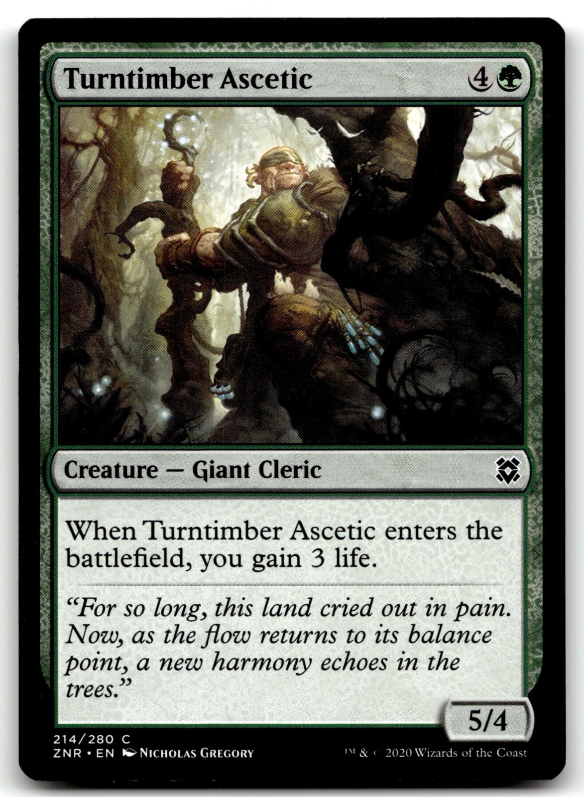 Turntimber Ascetic 214 Common Zendikar Rising Magic: The Gathering Near Mint