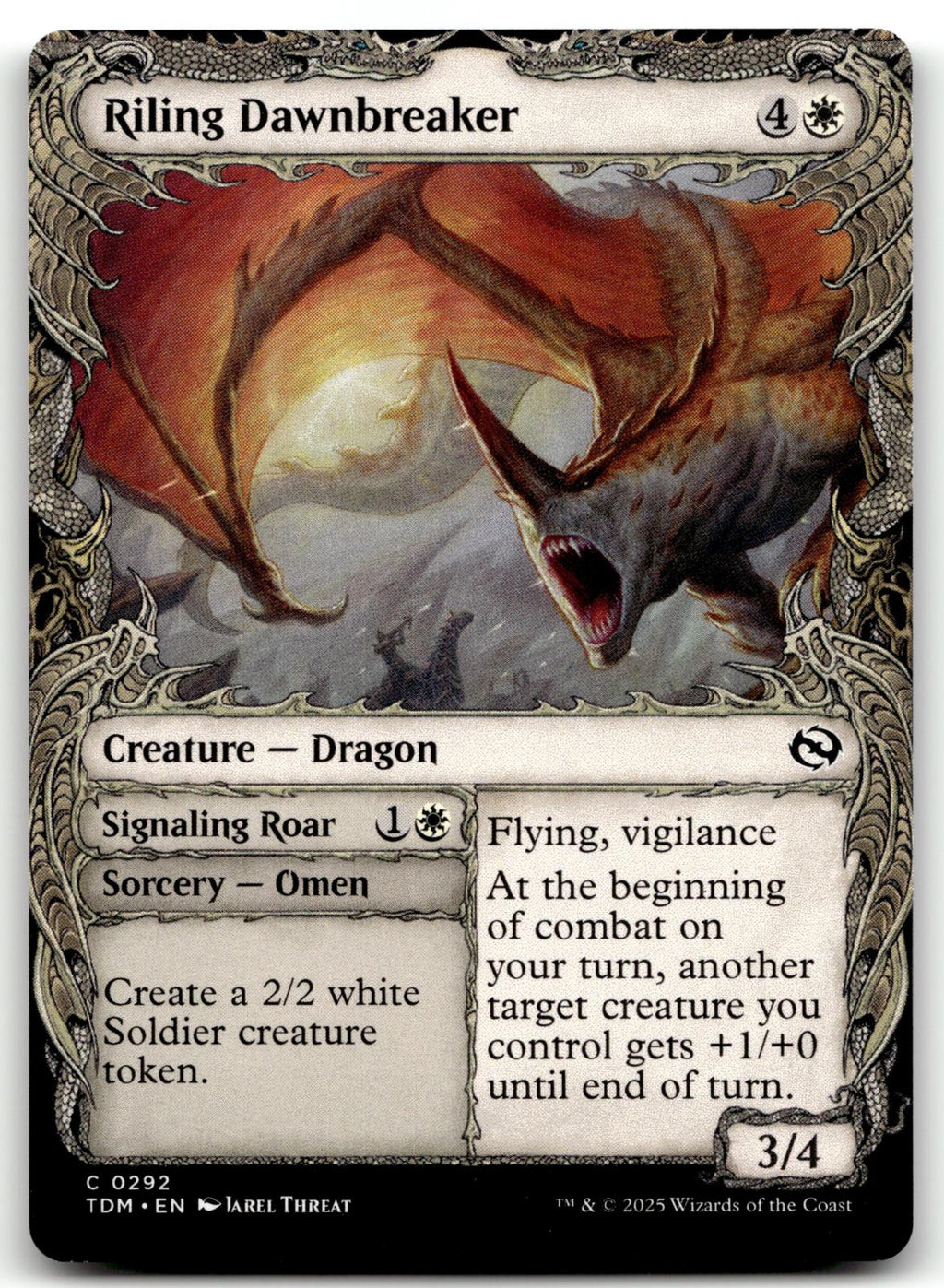 Riling Dawnbreaker (Showcase) 292 Tarkir: Dragonstorm Magic: The Gathering NM