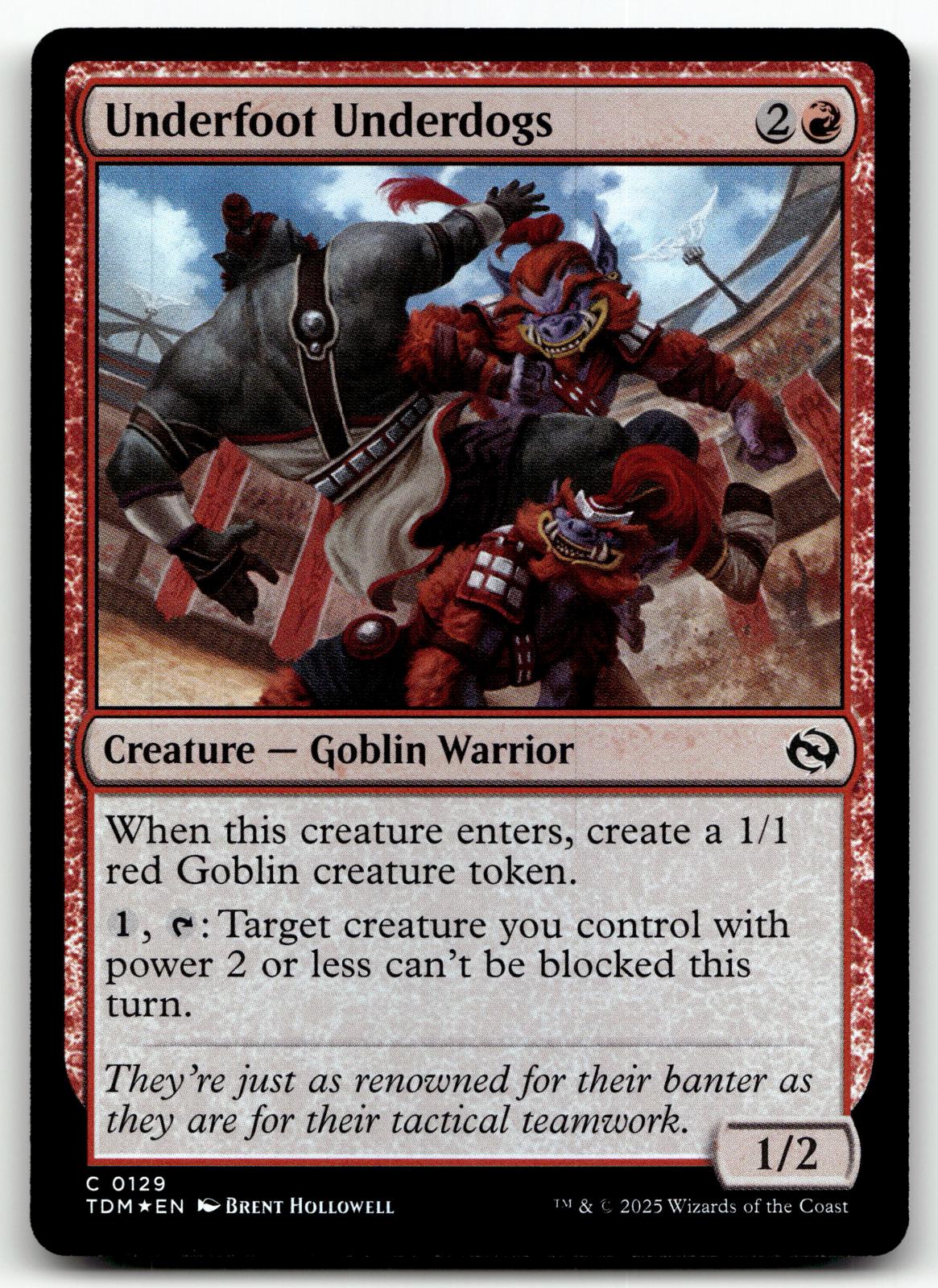 Underfoot Underdogs 129 Common Tarkir: Dragonstorm Magic: The Gathering Foil NM