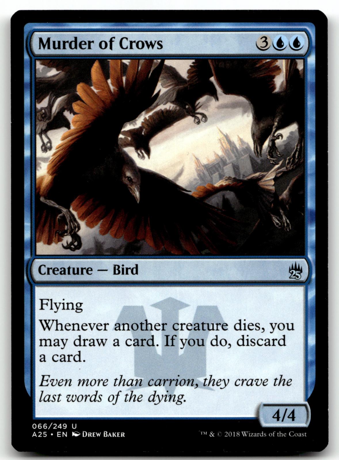 Murder of Crows 66 Uncommon Masters 25 Magic: The Gathering Near Mint