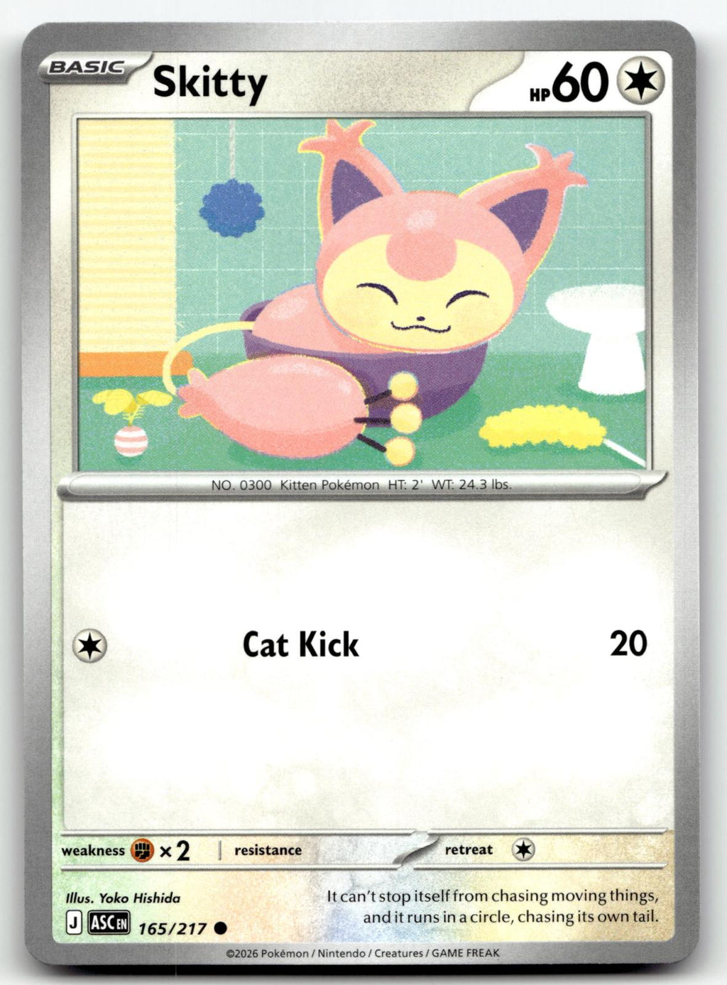 Skitty 165/217 Common Ascended Heroes Pokemon Near Mint