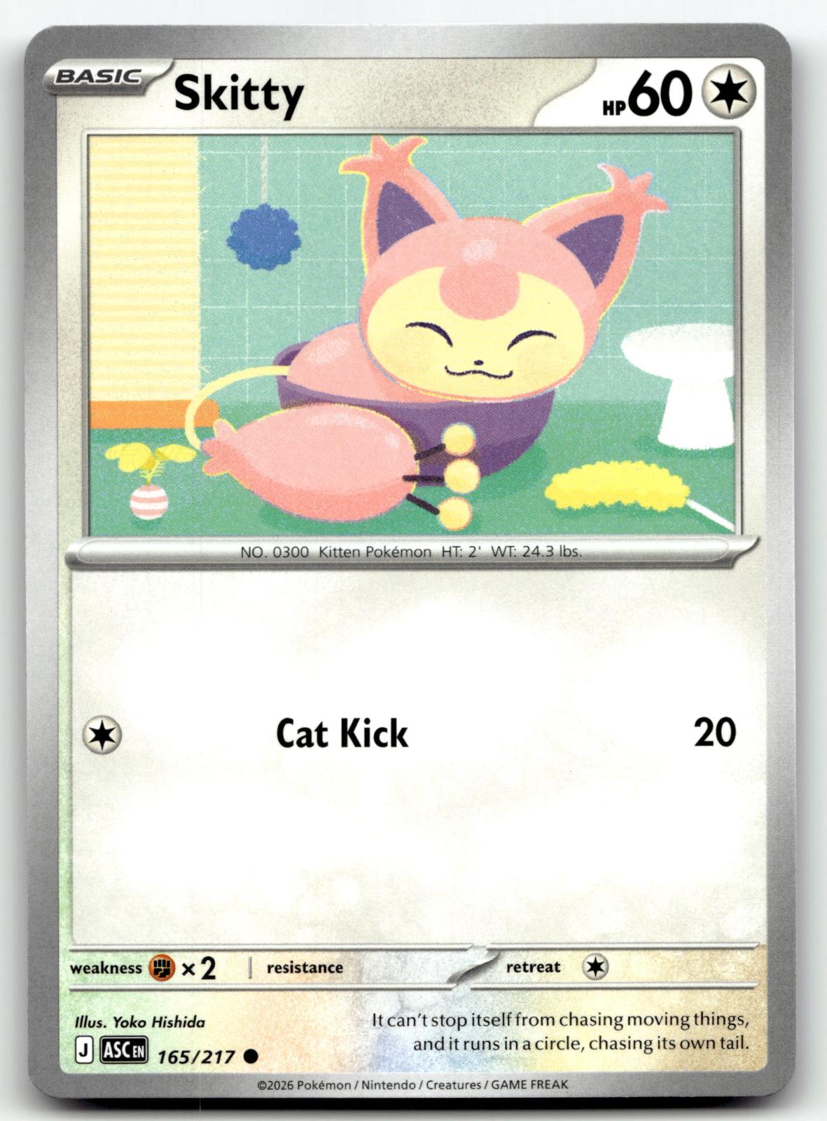 Skitty 165/217 Common Ascended Heroes Pokemon Near Mint