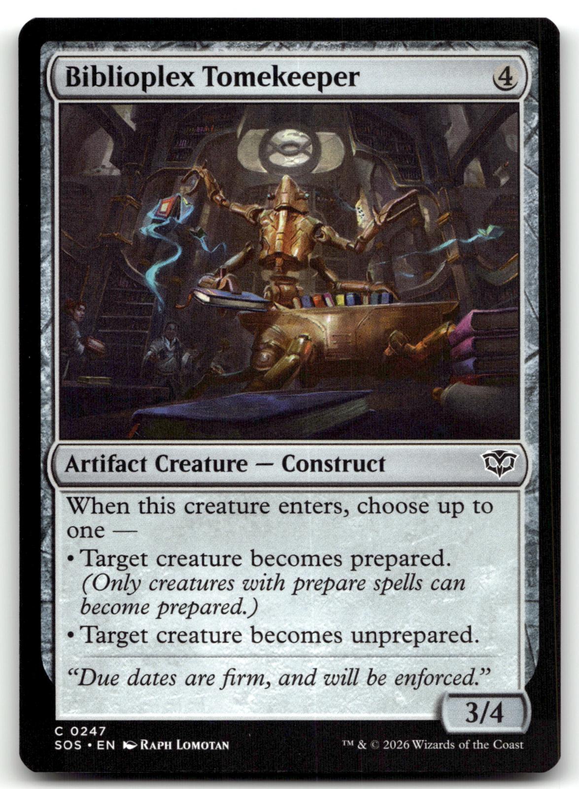 Biblioplex Tomekeeper 247 Common Secrets of Strixhaven Magic: The Gathering NM