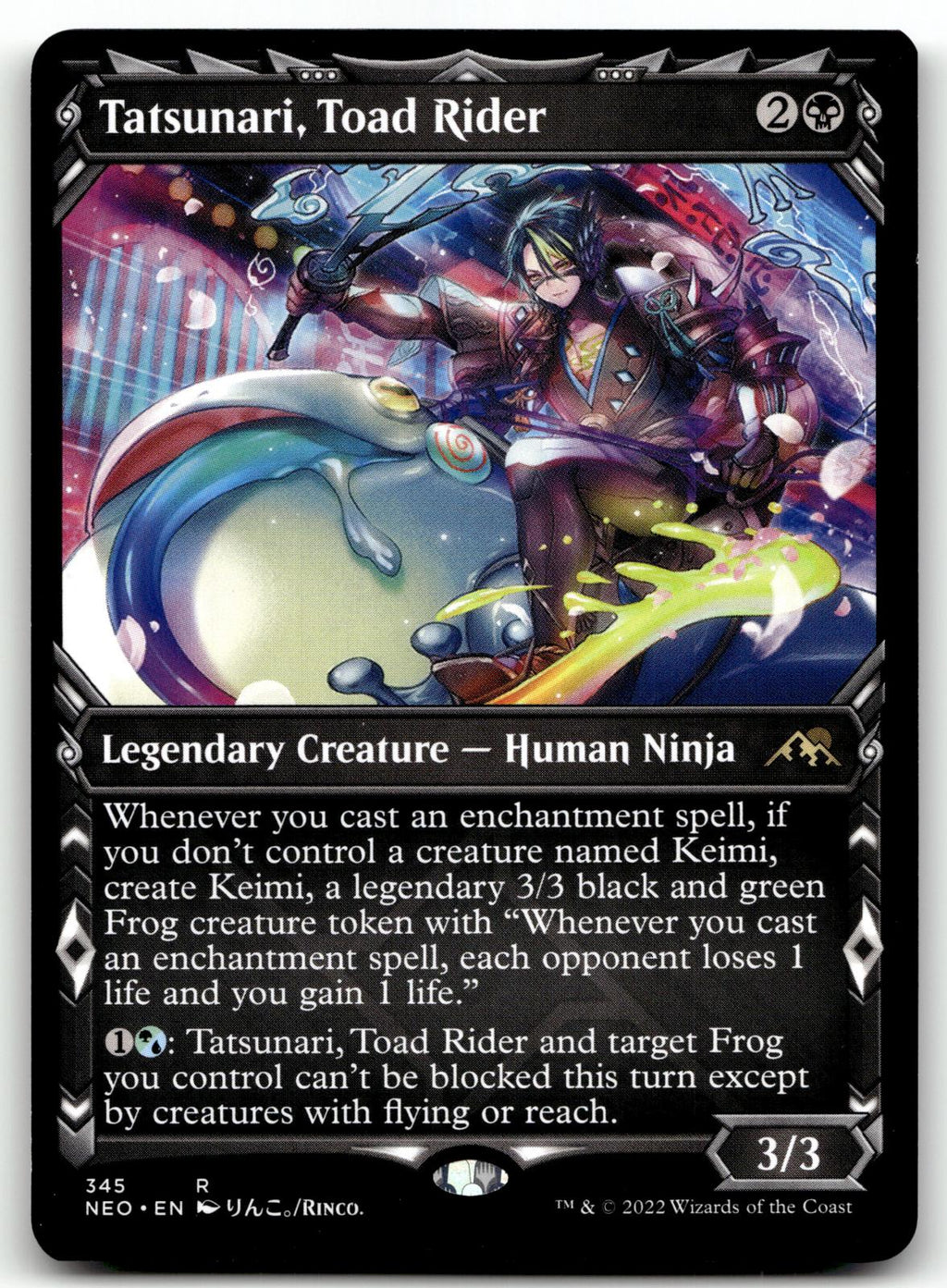 Tatsunari, Toad Rider (Showcase) 345 Kamigawa: Neon Dynasty Magic: The Gathering NM