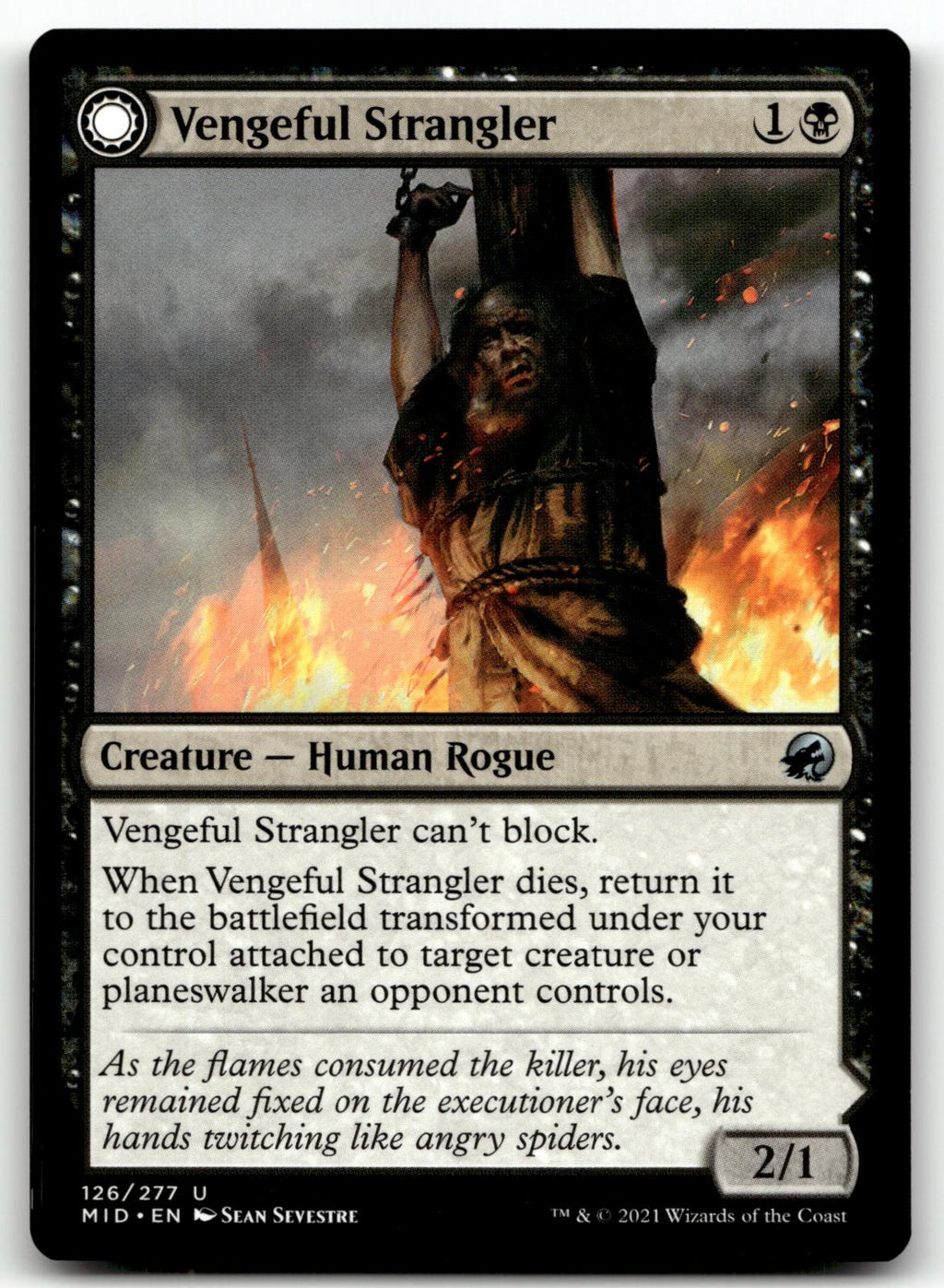 Vengeful Strangler // Strangling Grasp 126 Innistrad: Midnight Hunt Magic: The Gathering NM