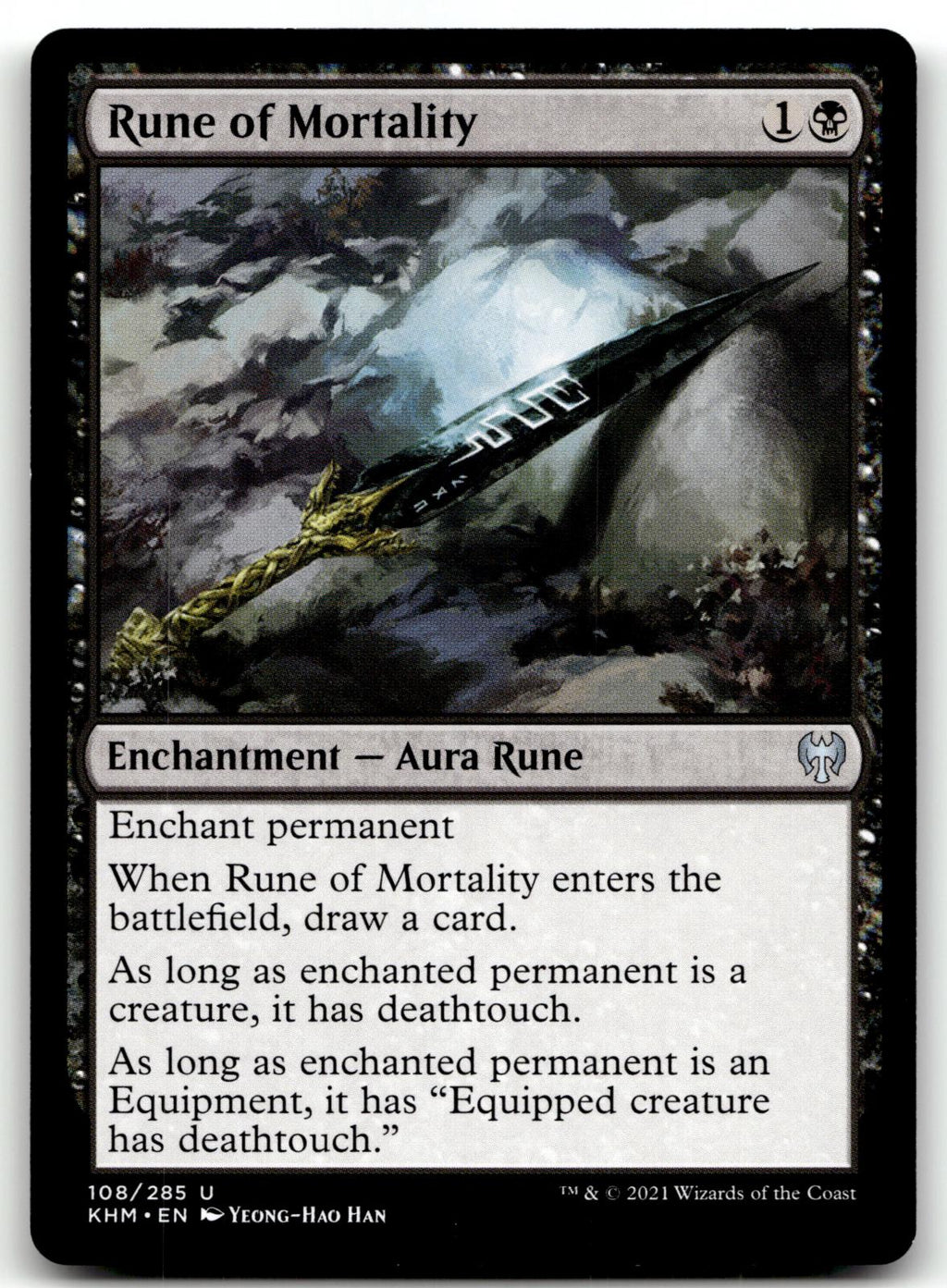 Rune of Mortality 108 Uncommon Kaldheim Magic: The Gathering Near Mint
