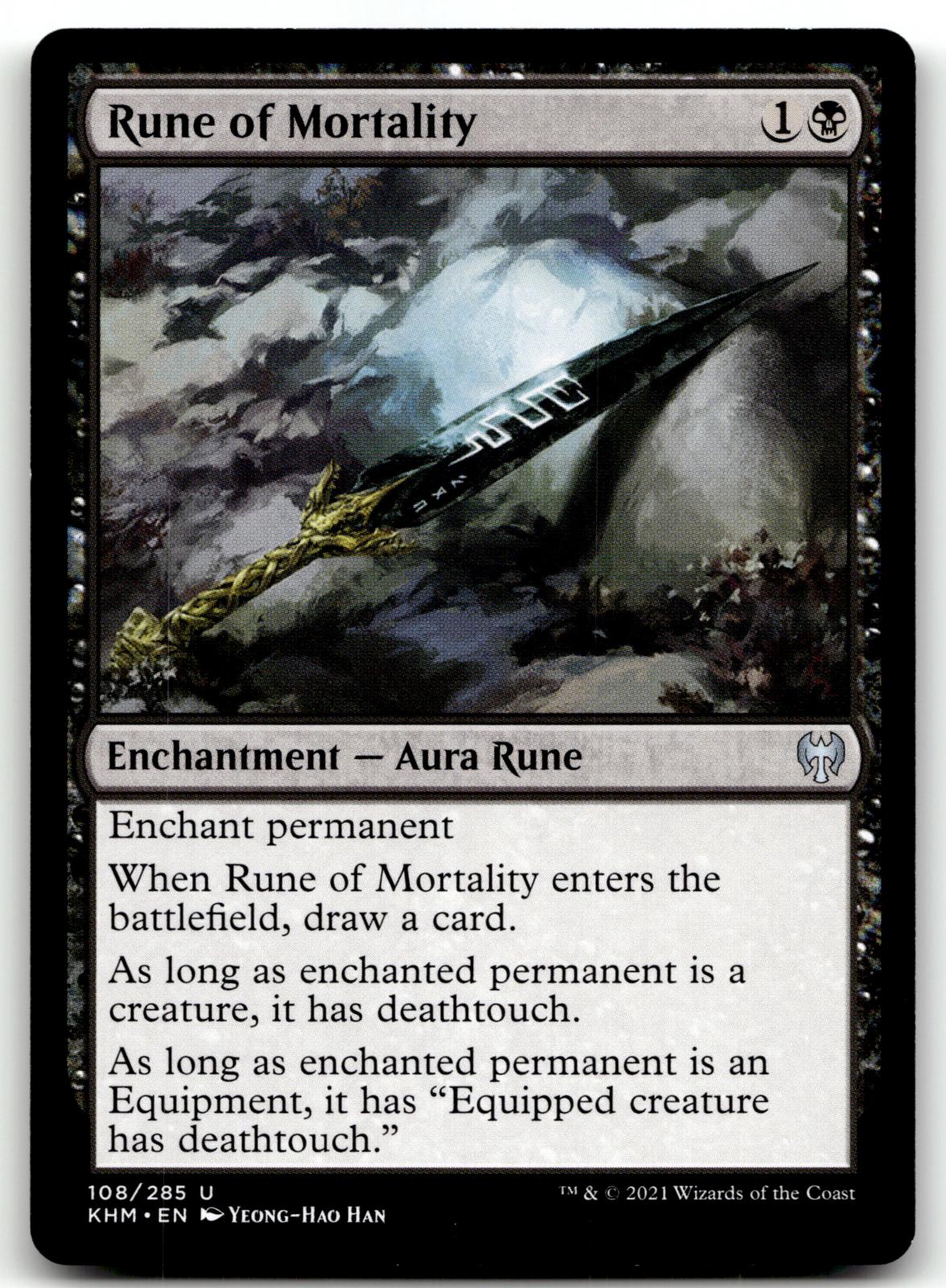Rune of Mortality 108 Uncommon Kaldheim Magic: The Gathering Near Mint