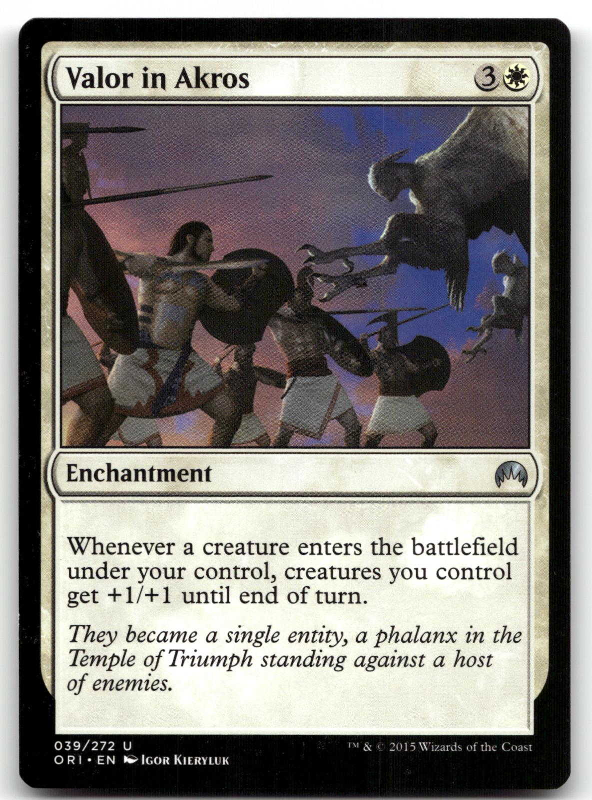 Valor in Akros 39 Uncommon Magic Origins Magic: The Gathering Near Mint