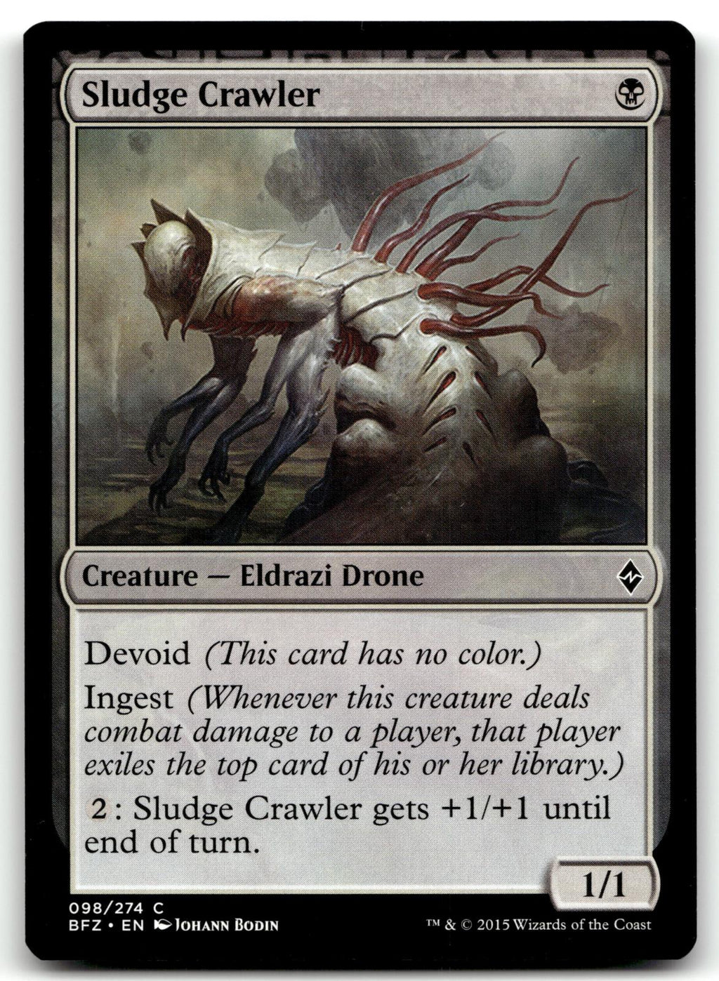 Sludge Crawler 98 Common Battle for Zendikar Magic: The Gathering Near Mint