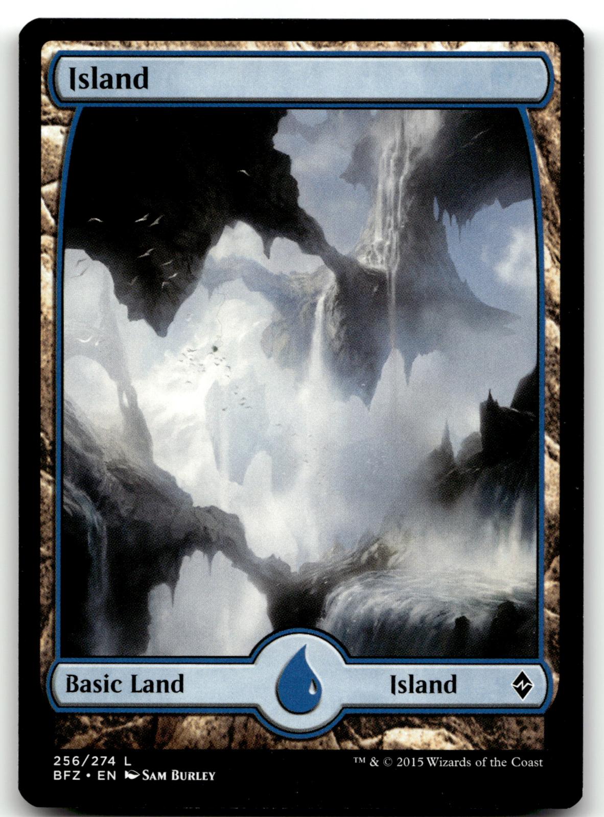 Island (256) - Full Art 256 Land Battle for Zendikar Magic: The Gathering NM