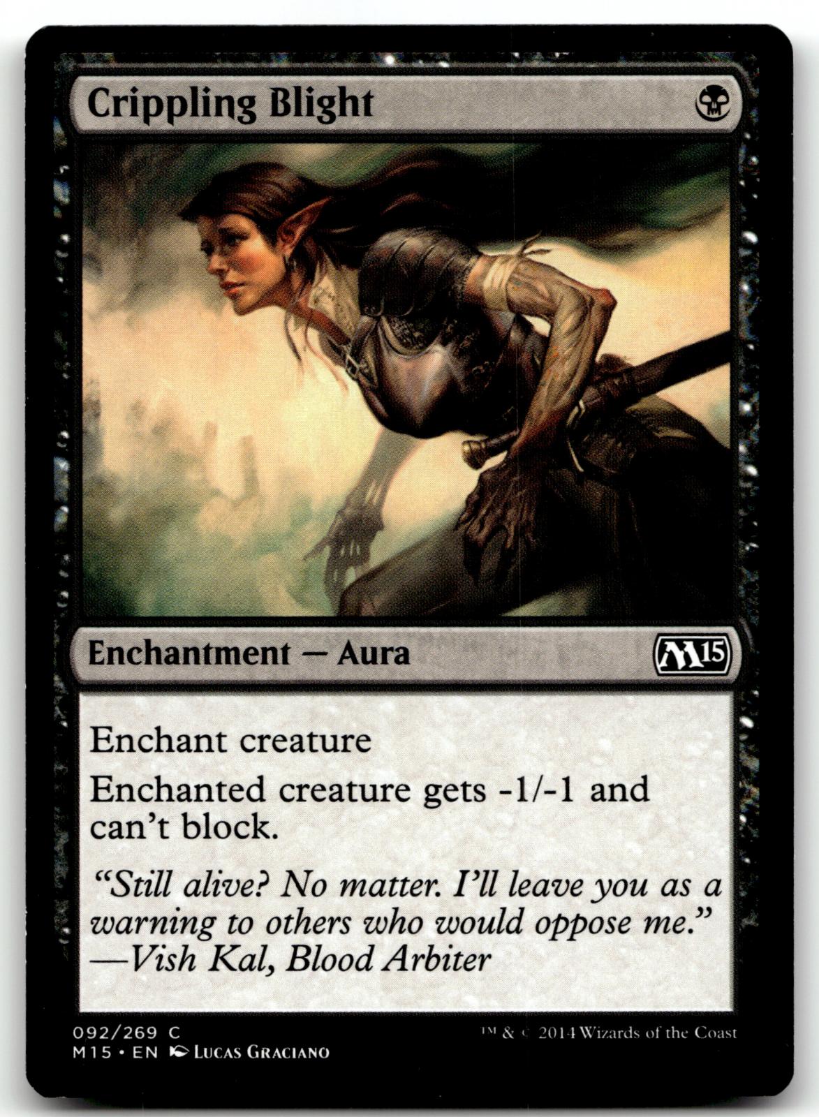 Crippling Blight 92 Common Magic 2015 (M15) Magic: The Gathering Near Mint