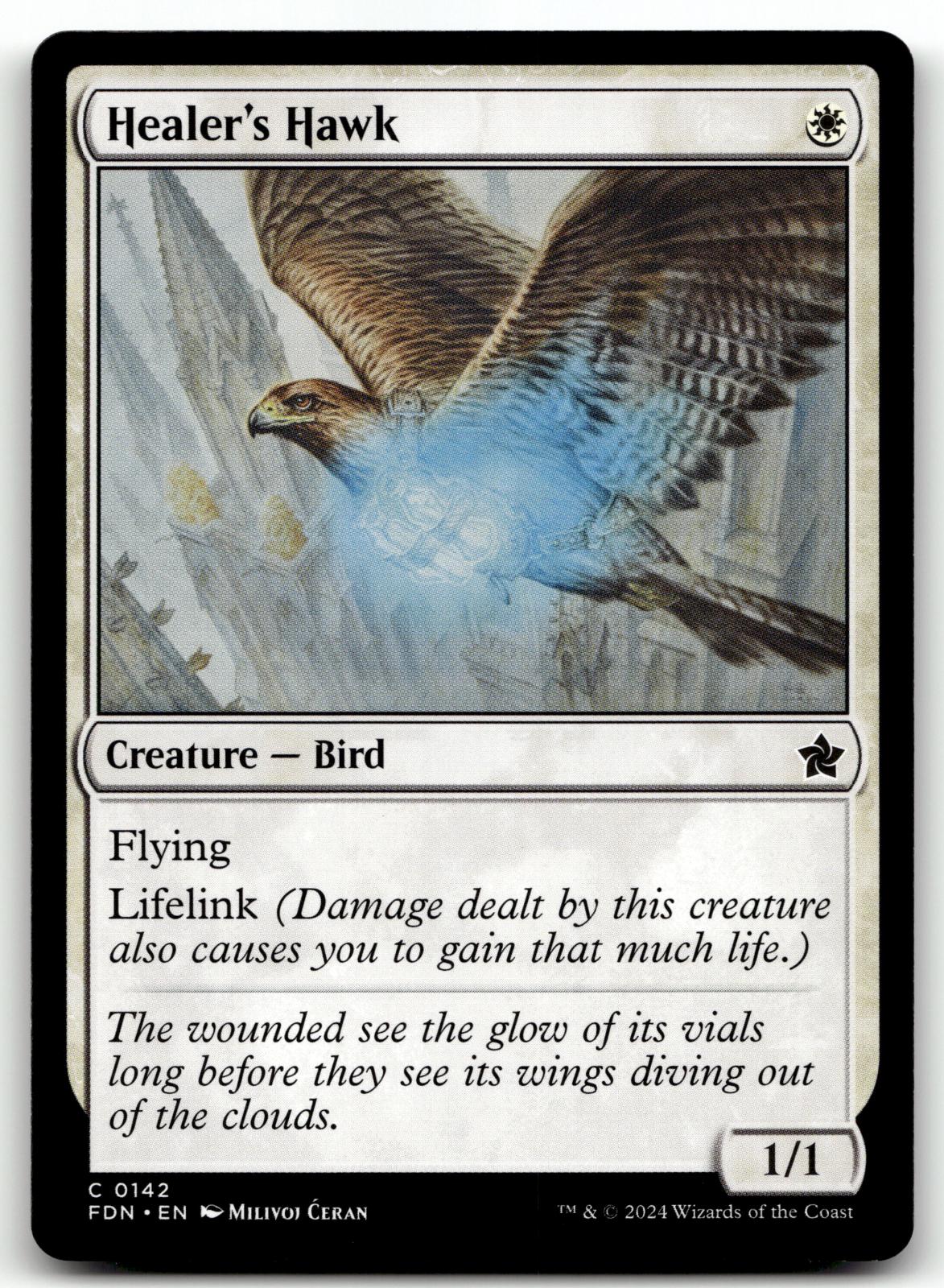 Healer's Hawk 142 Common Foundations Magic: The Gathering Near Mint