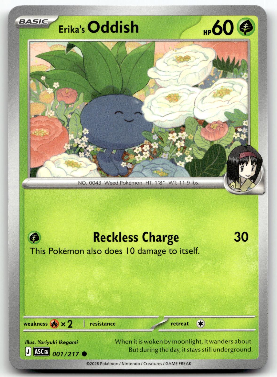 Erika's Oddish 001/217 Common Ascended Heroes Pokemon Near Mint