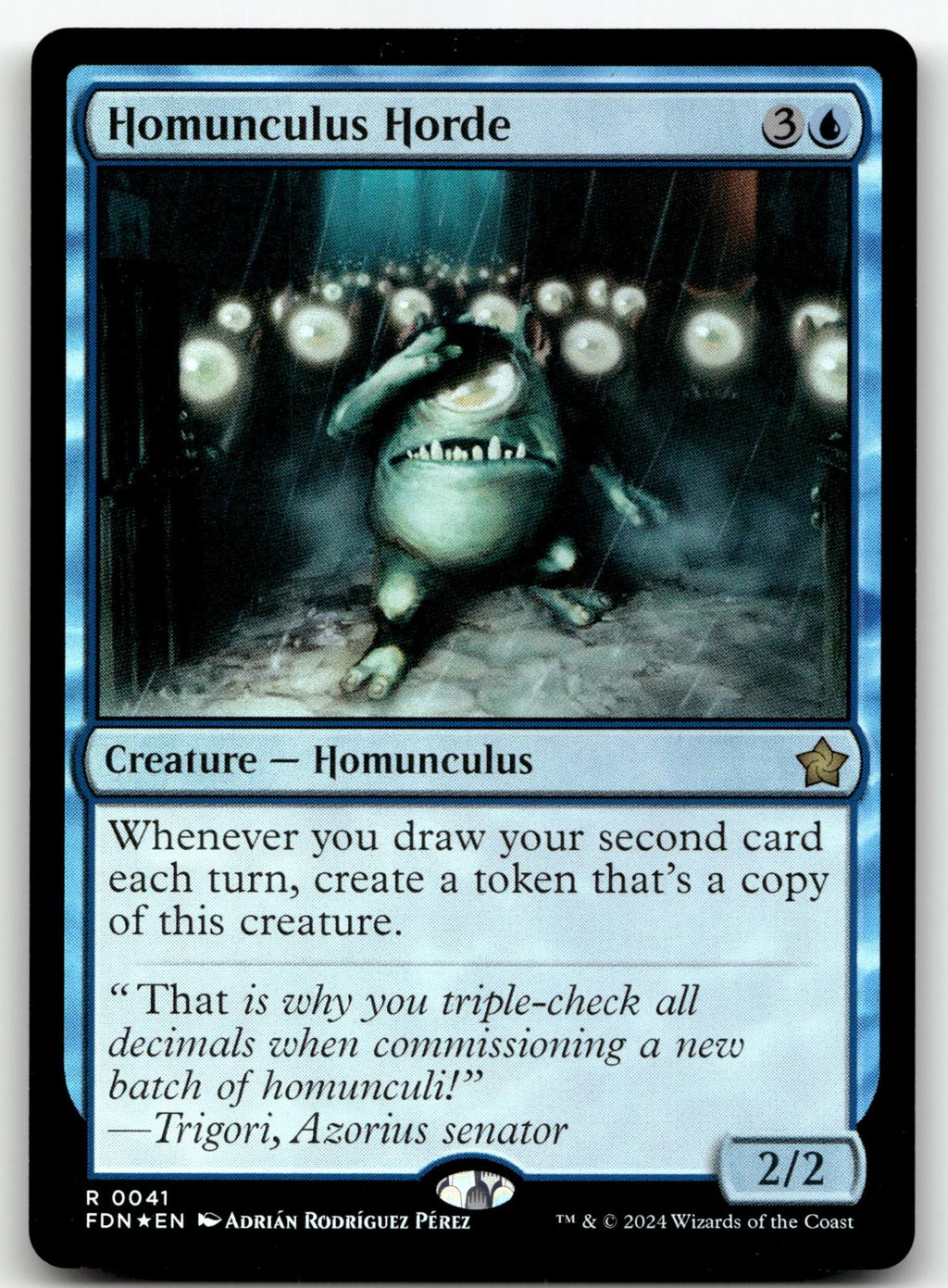 Homunculus Horde 41 Rare Foundations Magic: The Gathering Foil Near Mint