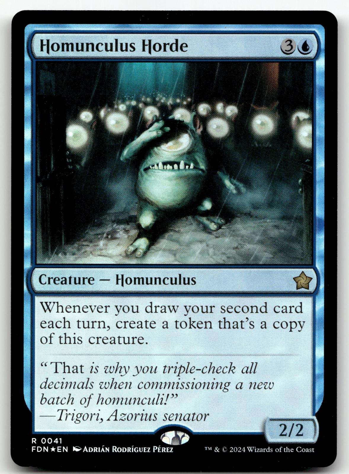 Homunculus Horde 41 Rare Foundations Magic: The Gathering Foil Near Mint