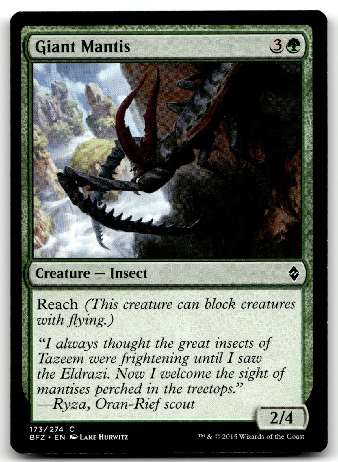 Giant Mantis 173 Common Battle for Zendikar Magic: The Gathering Near Mint