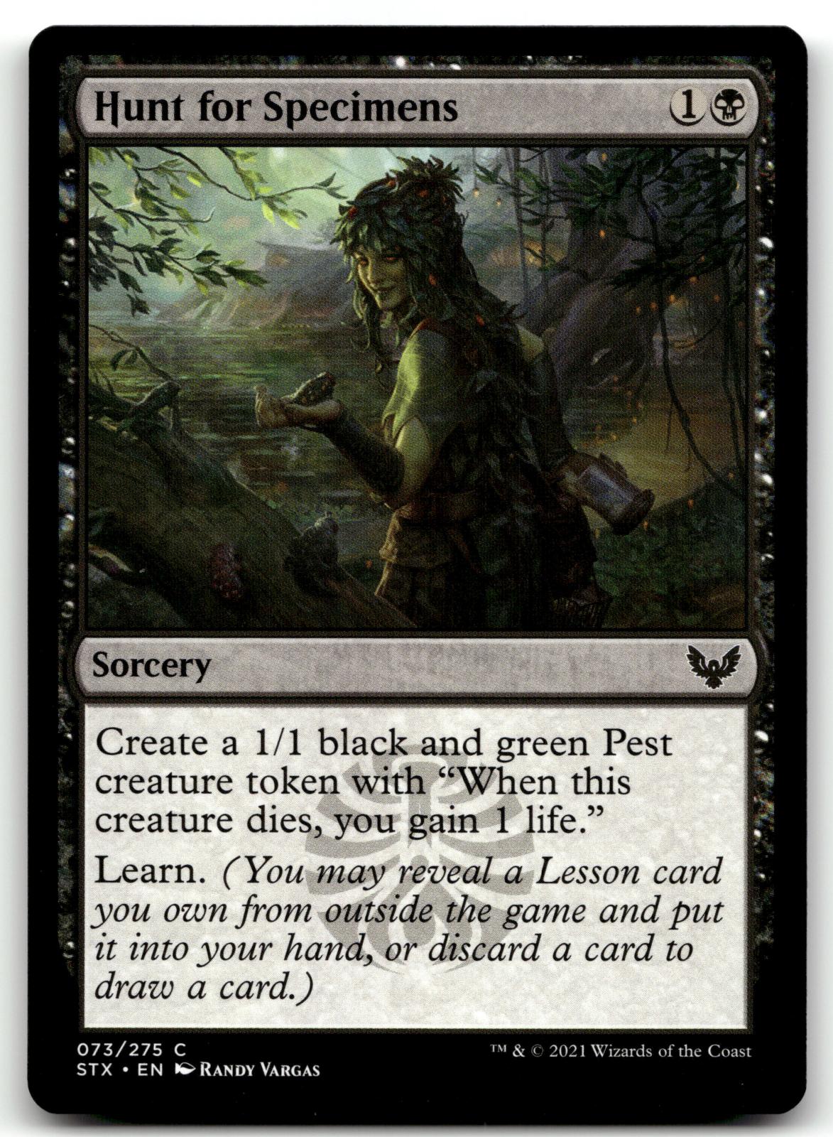 Hunt for Specimens 73 Common Strixhaven: School of Mages Magic: The Gathering NM