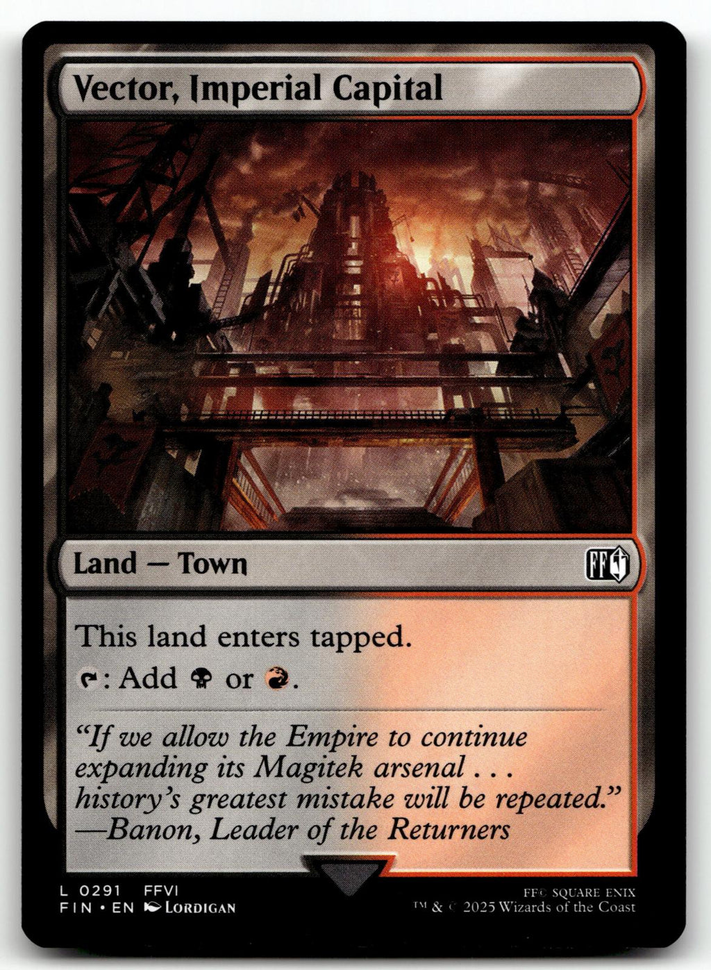 Vector, Imperial Capital 291 Land FINAL FANTASY Magic: The Gathering Near Mint