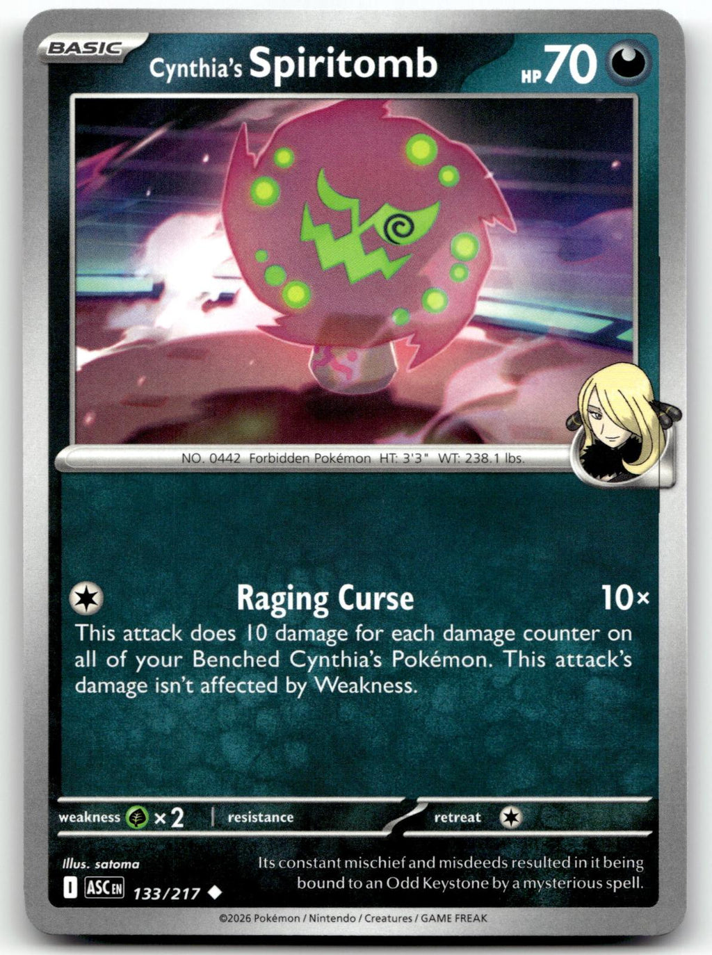 Cynthia's Spiritomb 133/217 Uncommon Ascended Heroes Pokemon Near Mint